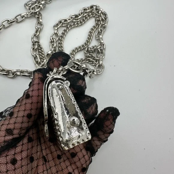Anthropologie Fashion Tassel Silver Chain Belt with mini Bag  display picture 2